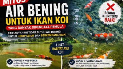Mitos Air Bening untuk Ikan Koi, Air Jernih Belum Tentu Lebih Baik