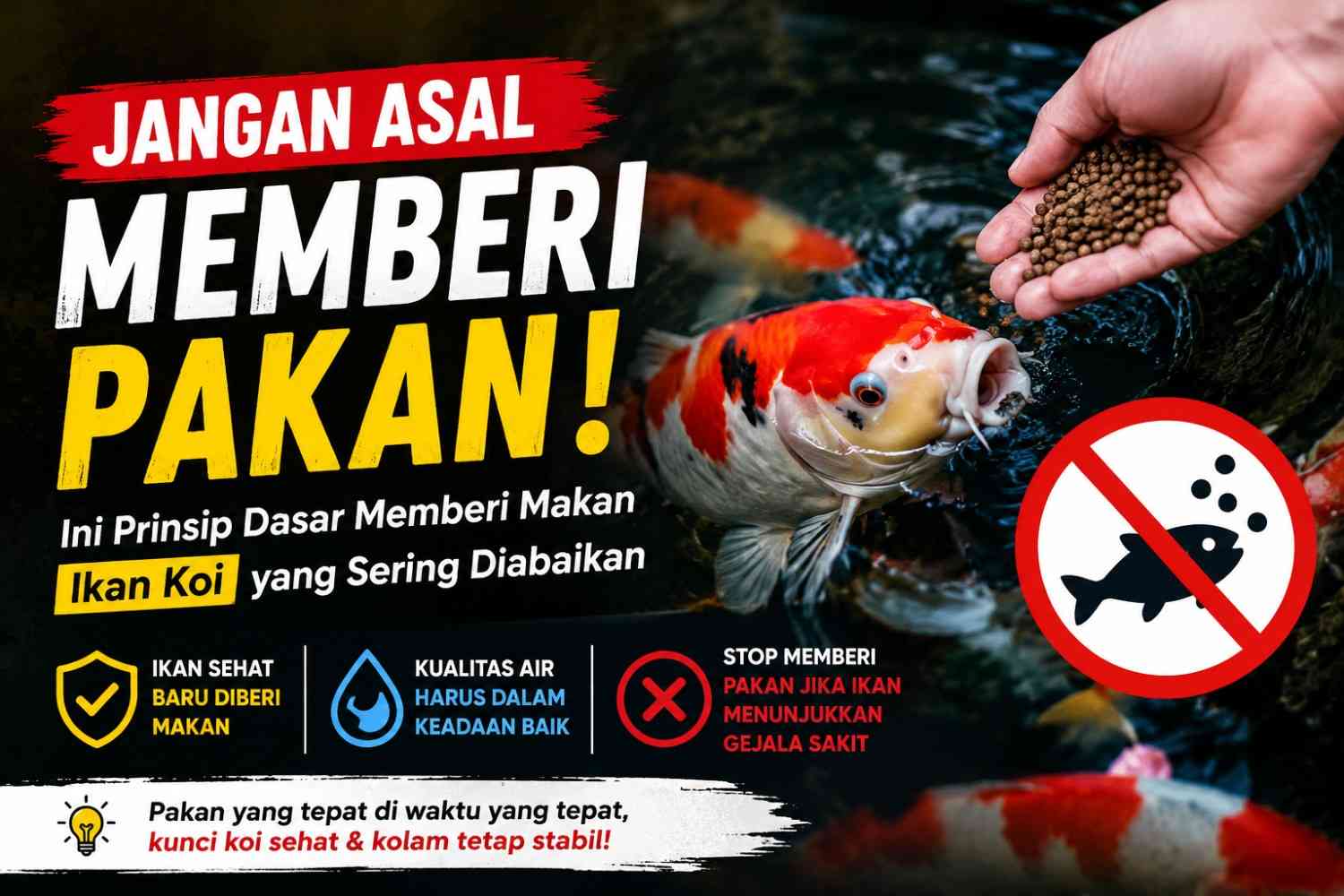 Prinsip Dasar Memberi Makan Ikan Koi